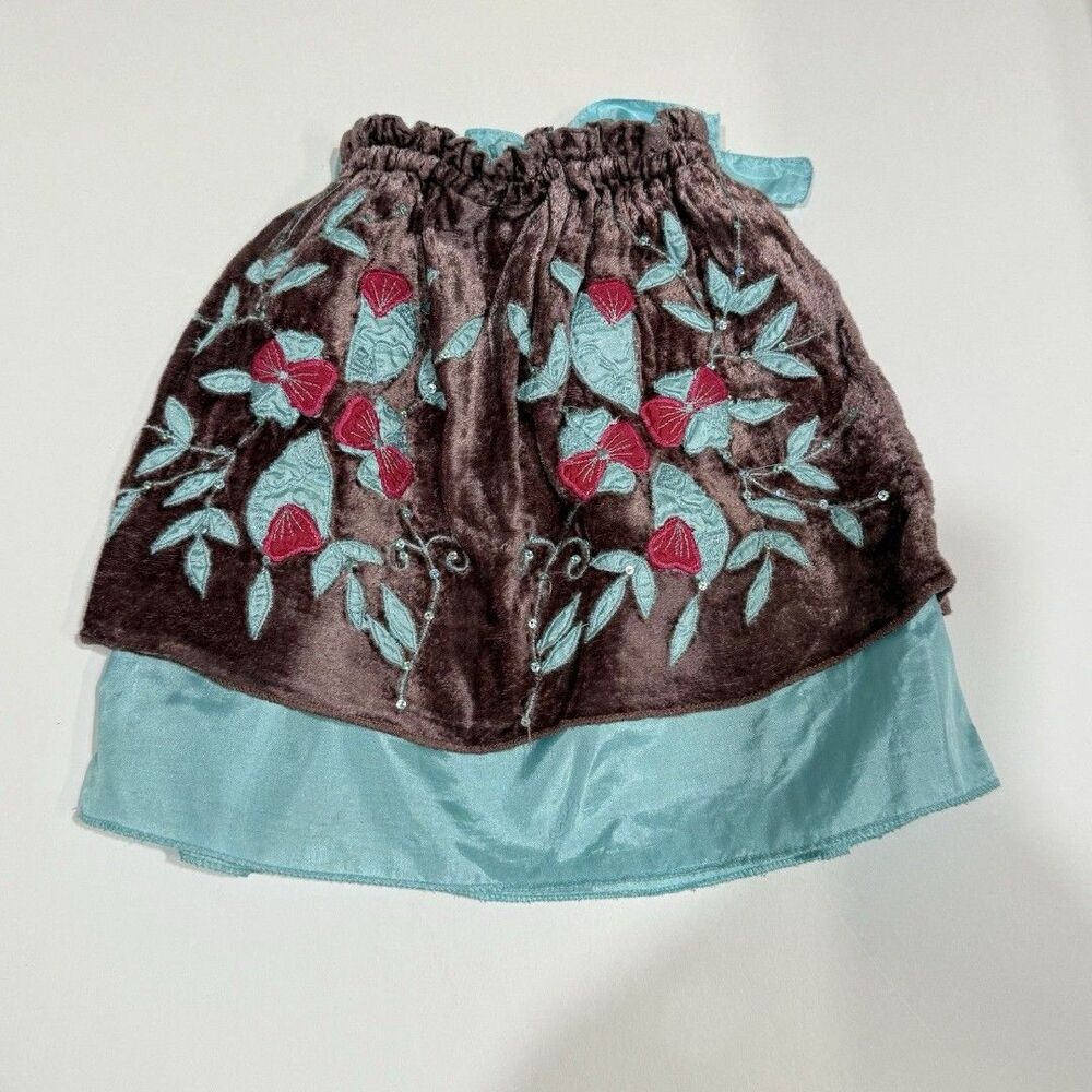 Devi Girls Skirt Size 2T Colorful Belted Waist Tie Lined - Picture 2 of 12